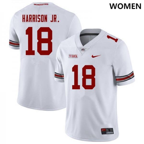 Ohio State Buckeyes Marvin Harrison Jr. Women's #18 White College Football Jersey 2404HVBZ0